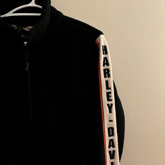HARLEY DAVIDSON Fleece Sweatshirt Spell Out Logo Biker Motorcycle - Size Medium - Picture 2 of 7